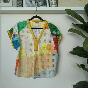 Anthropologie Conditions Apply Gabo Eyelet Tee - M